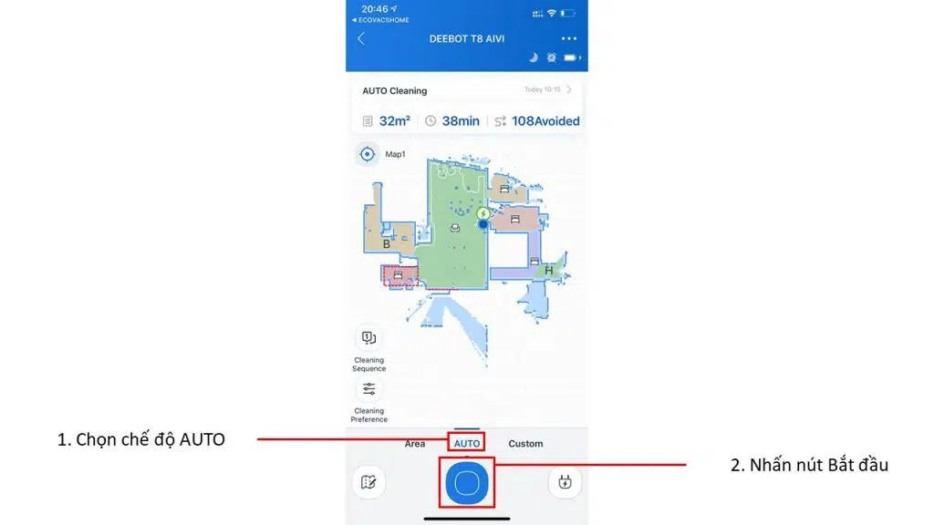 Hướng dẫn sử dụng App Ecovacs Home - Ecovacs T8
