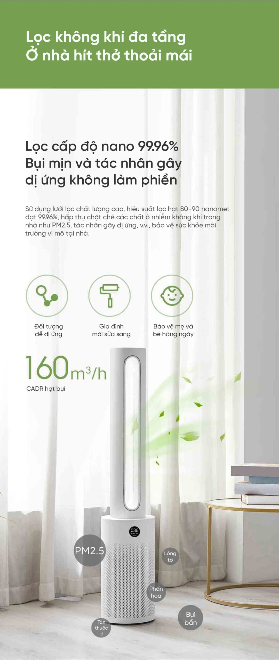 Xiaomi Mijia WYJHS01ZM quạt không cánh lọc không khí