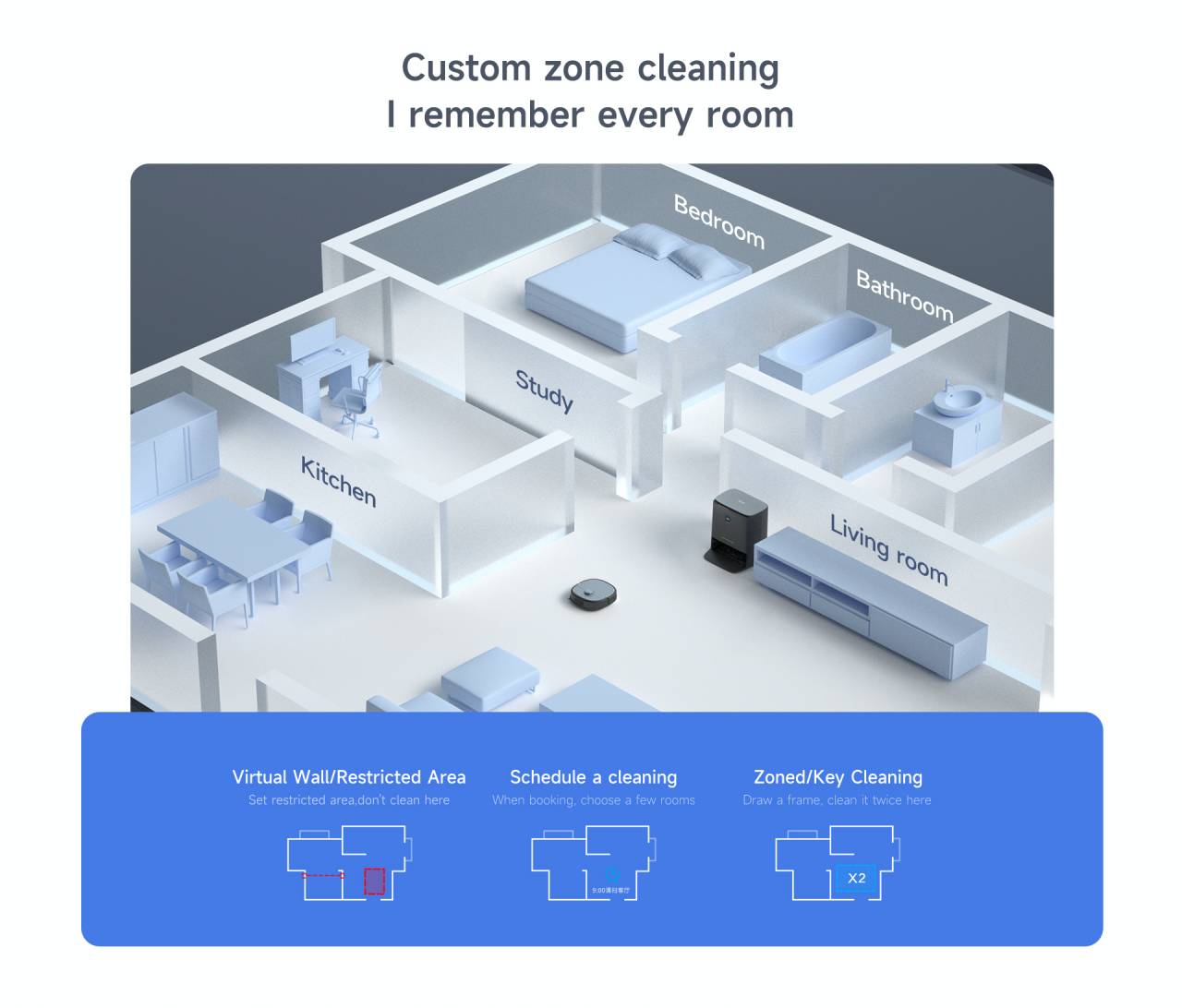 Robot hút bụi lau nhà XCLEA H60