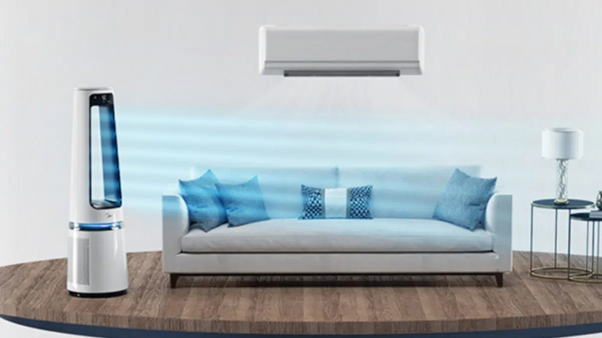 Quạt không cánh kết hợp với máy lạnh