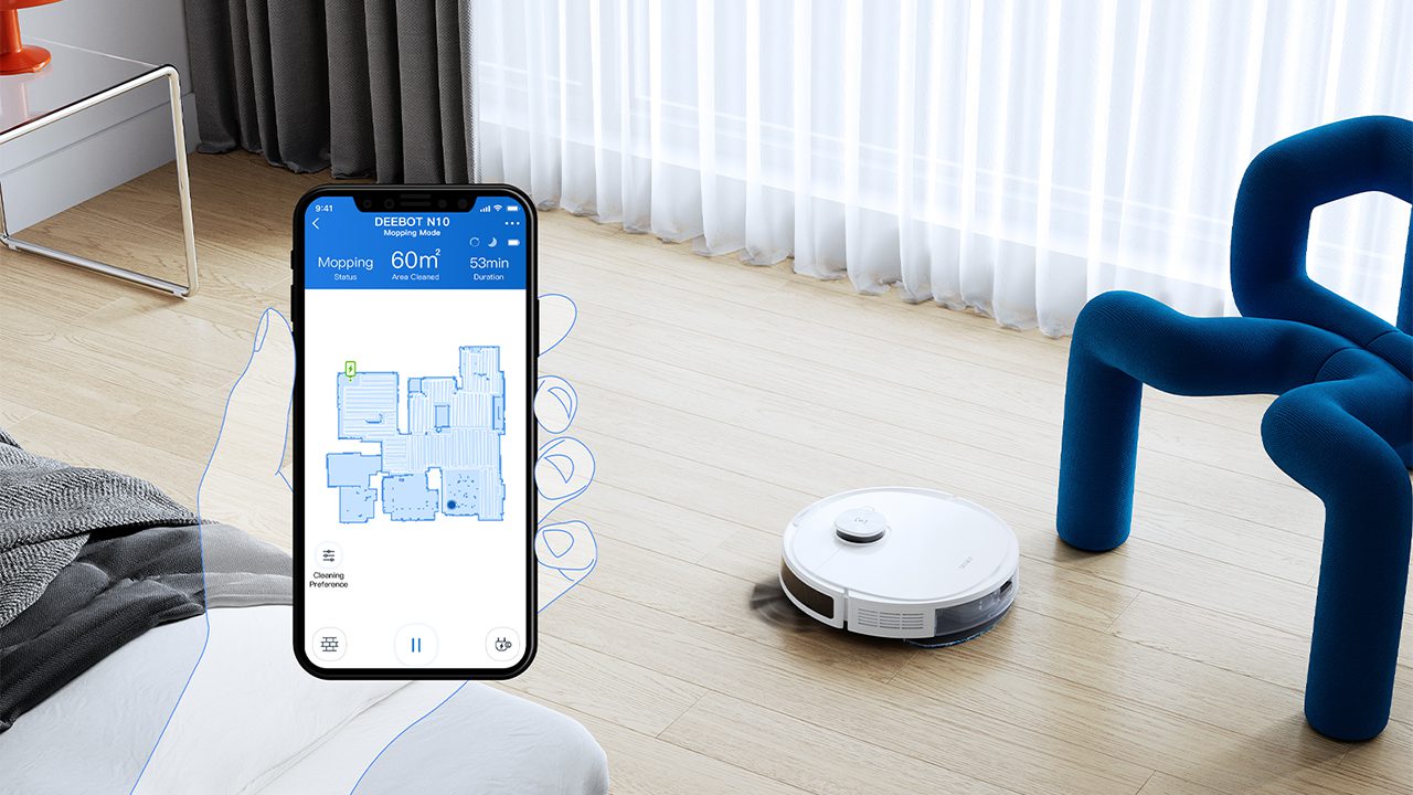 Điều khiển Ecovacs Deebot N10 thông qua ứng dụng