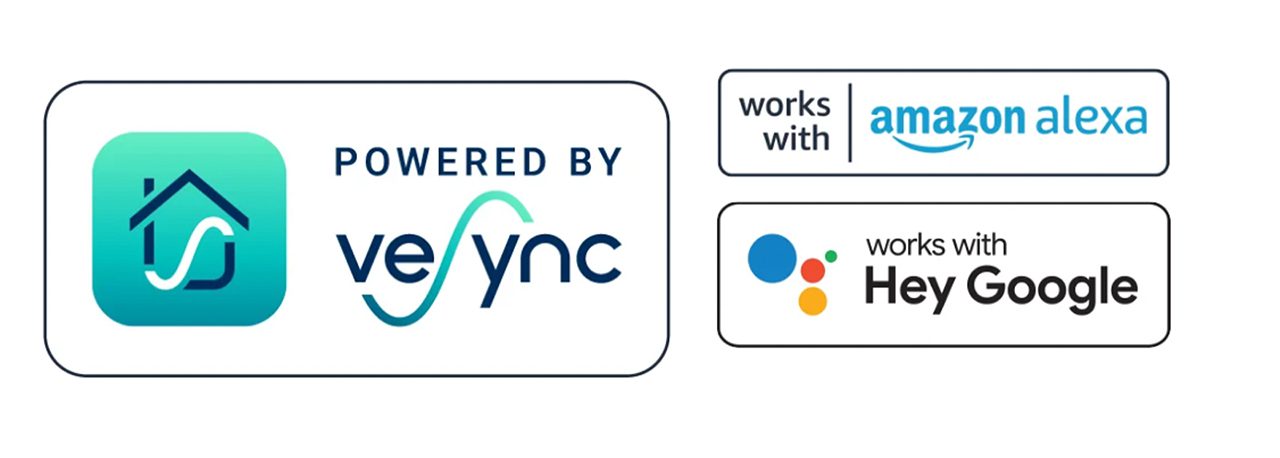 Ứng dụng VeSync, Amazon Alexa hoặc Google Assistant™