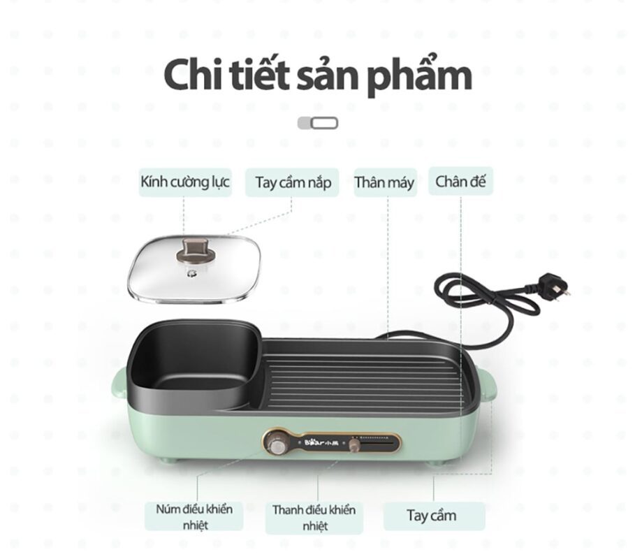 Bếp nướng và lẩu đa năng Bear DKL-C15G1