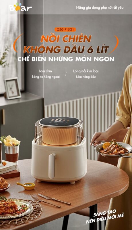 Nồi chiên không dầu Bear QZG-F15G1