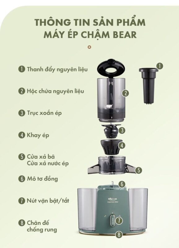 Máy ép chậm đa năng Bear YZJ-D01Y6