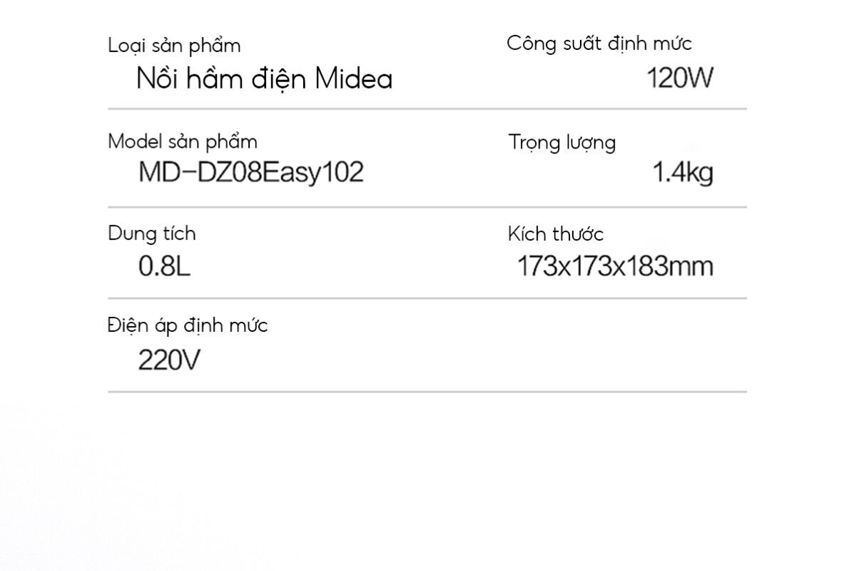 Midea DZ08Easy102