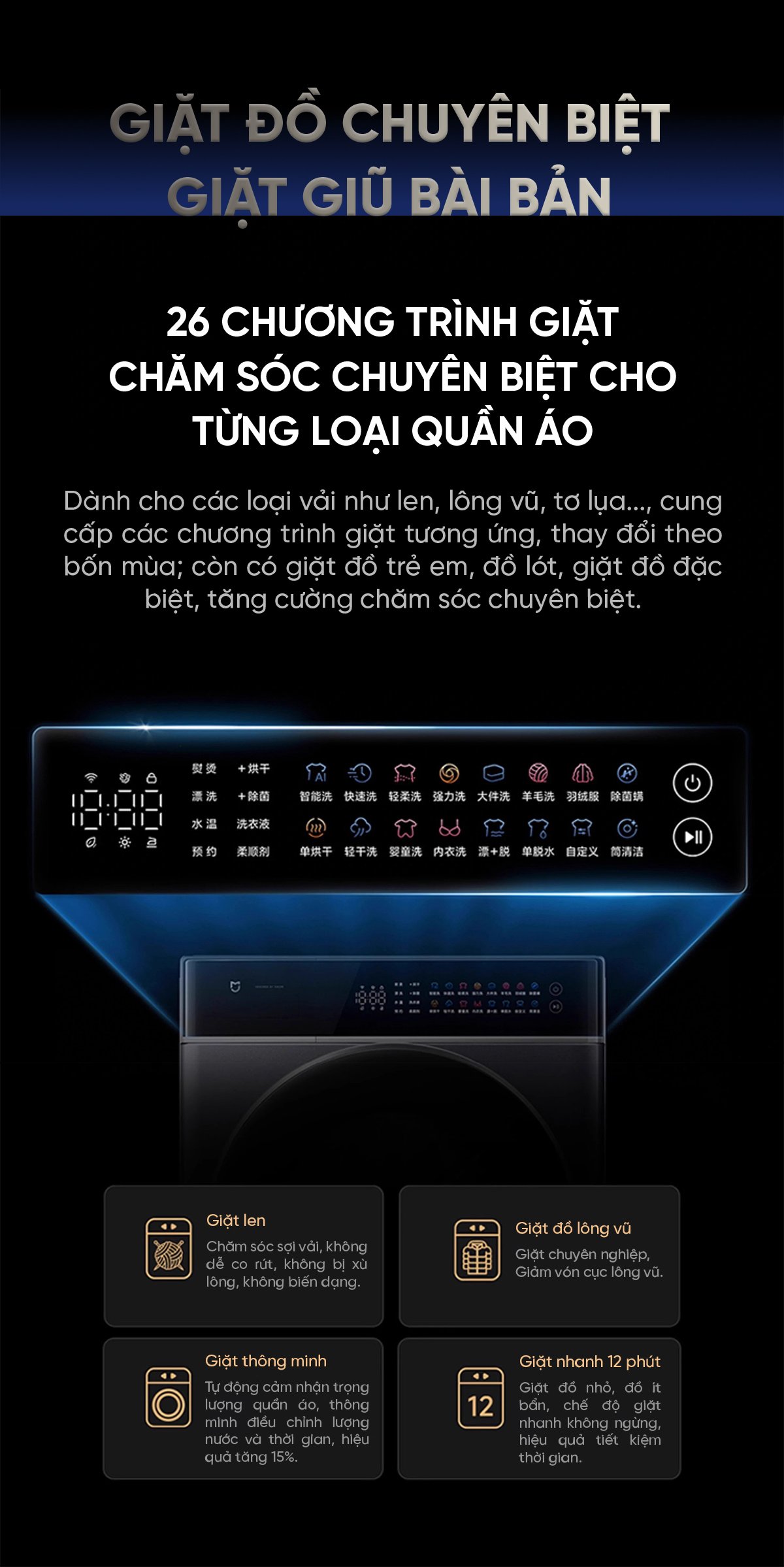 Máy giặt sấy Xiaomi Mijia MJ303, Giặt 12kg, Sấy 9kg