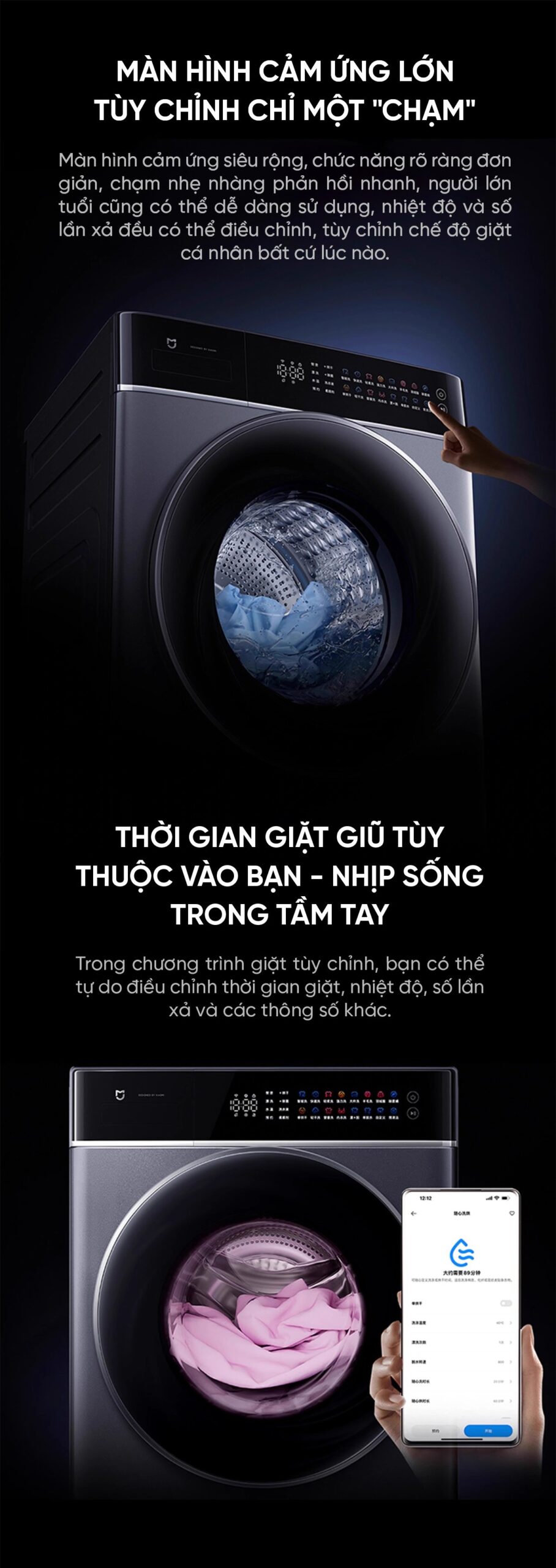 Máy giặt sấy Xiaomi Mijia MJ303, Giặt 12kg, Sấy 9kg