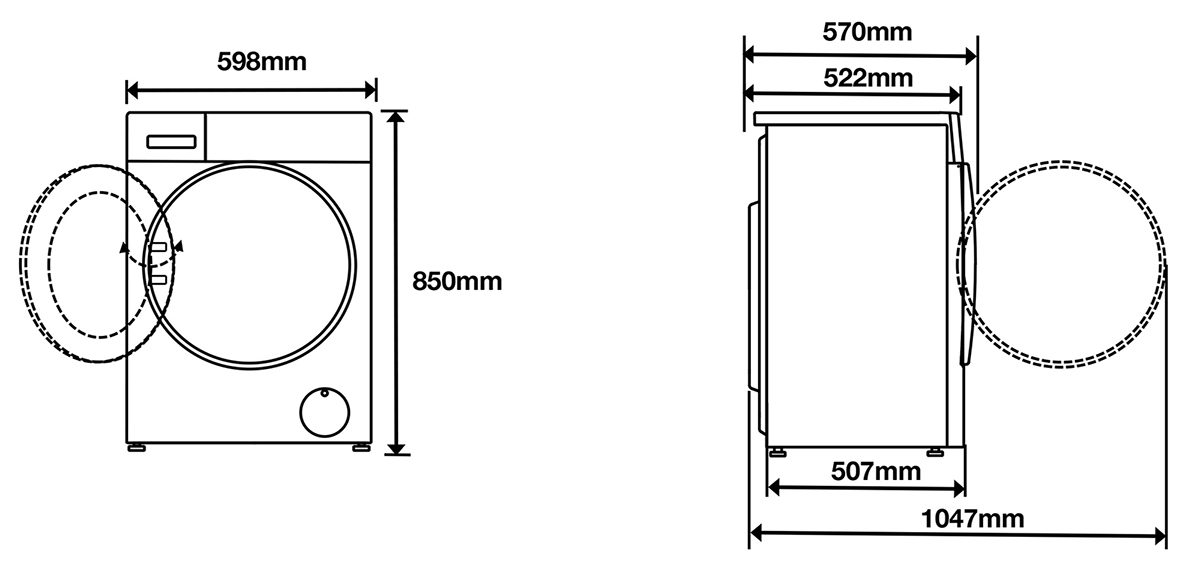 Kích thước Máy giặt sấy Xiaomi Mijia MJ103