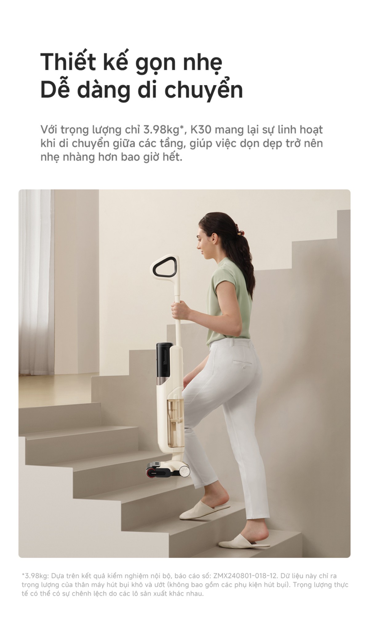 Dreame Mova K30 gập nghiêng 180°
