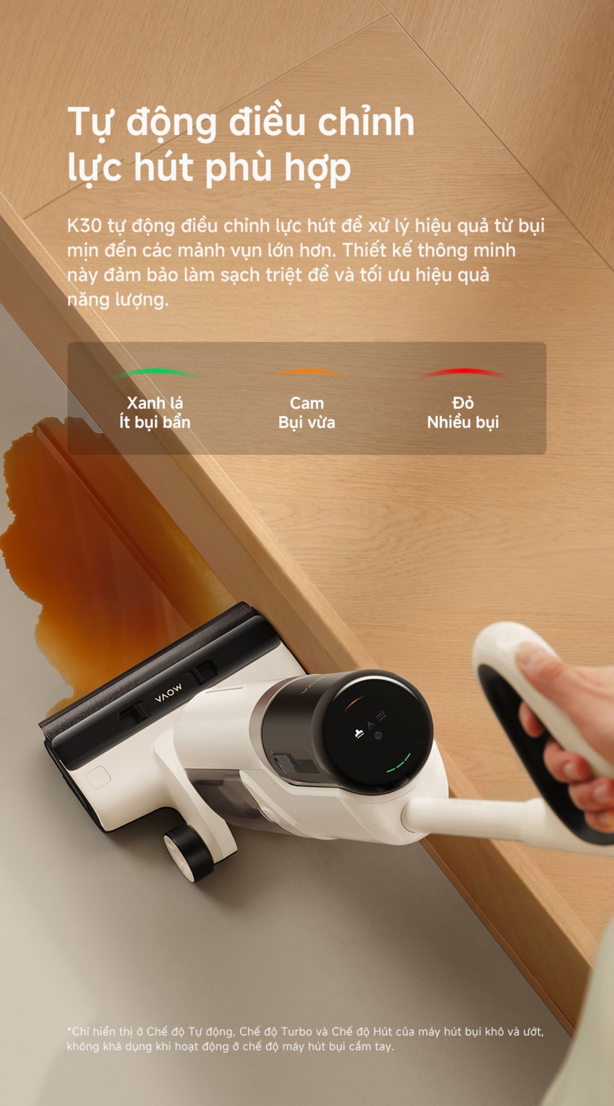 Dreame Mova K30 gập nghiêng 180°