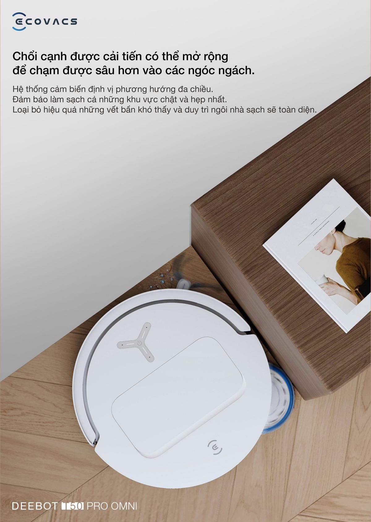 Robot hút bụi Ecovacs T50 Pro OMNI tự động cấp xả