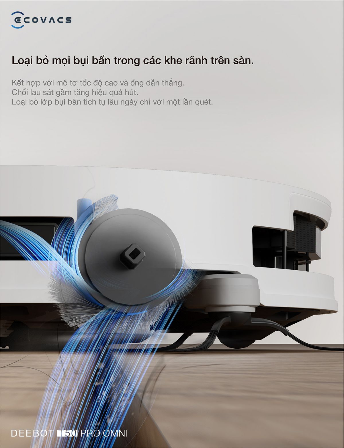 Robot hút bụi Ecovacs T50 Pro OMNI tự động cấp xả