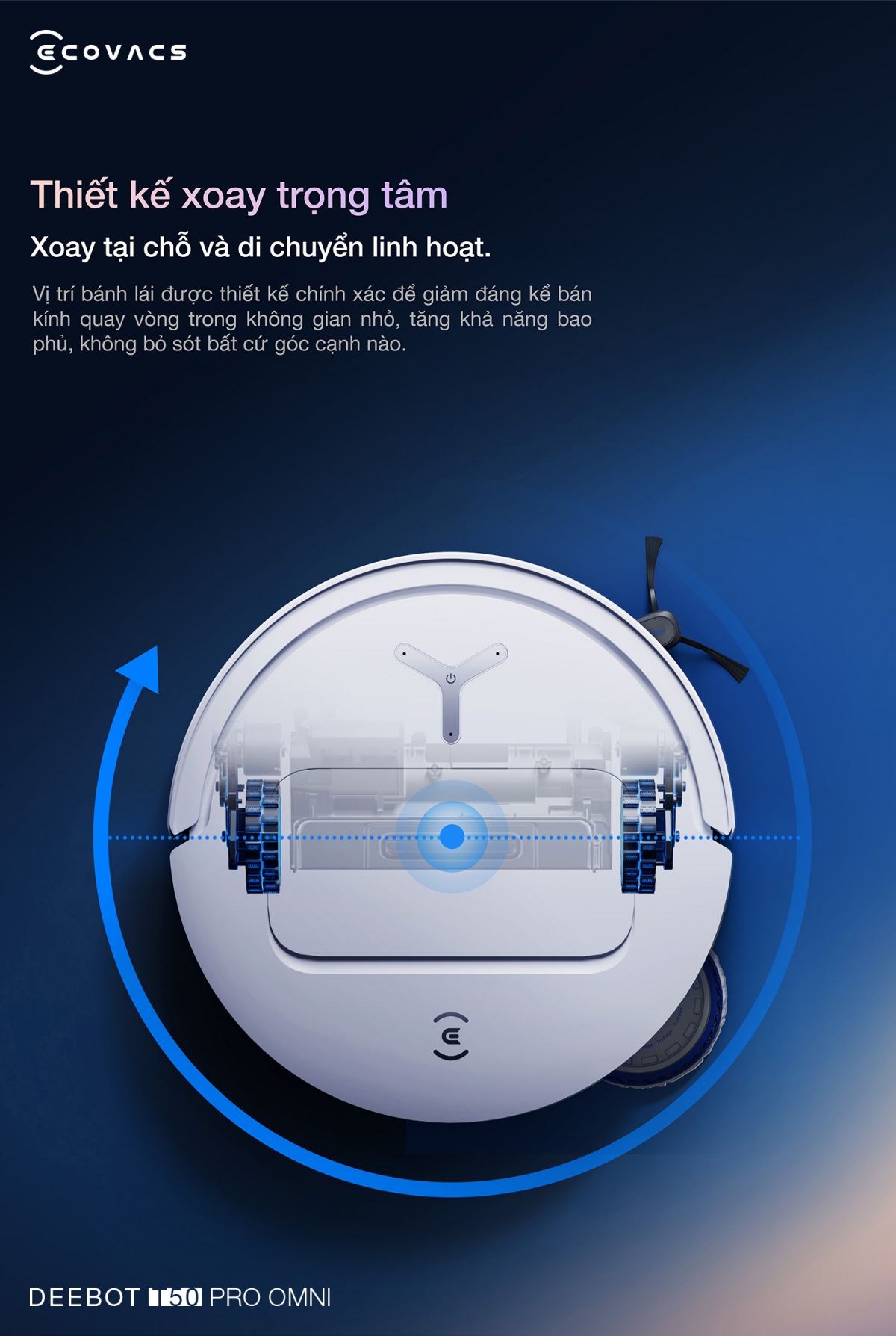 Robot hút bụi Ecovacs T50 Pro OMNI tự động cấp xả