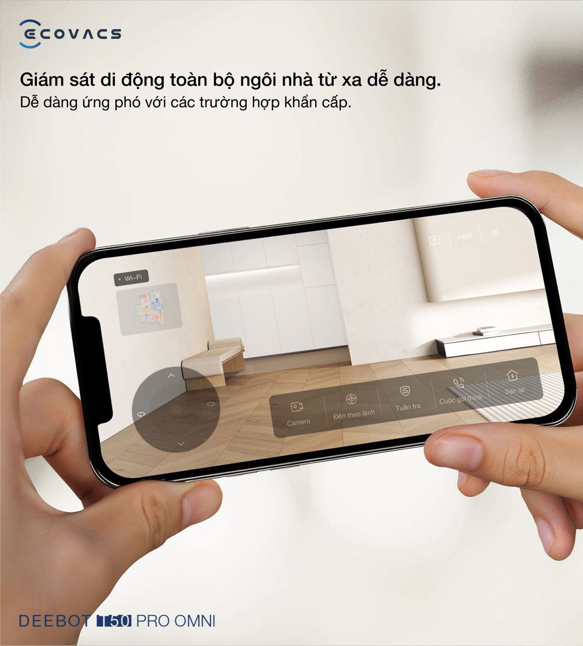 Robot hút bụi Ecovacs T50 Pro OMNI tự động cấp xả