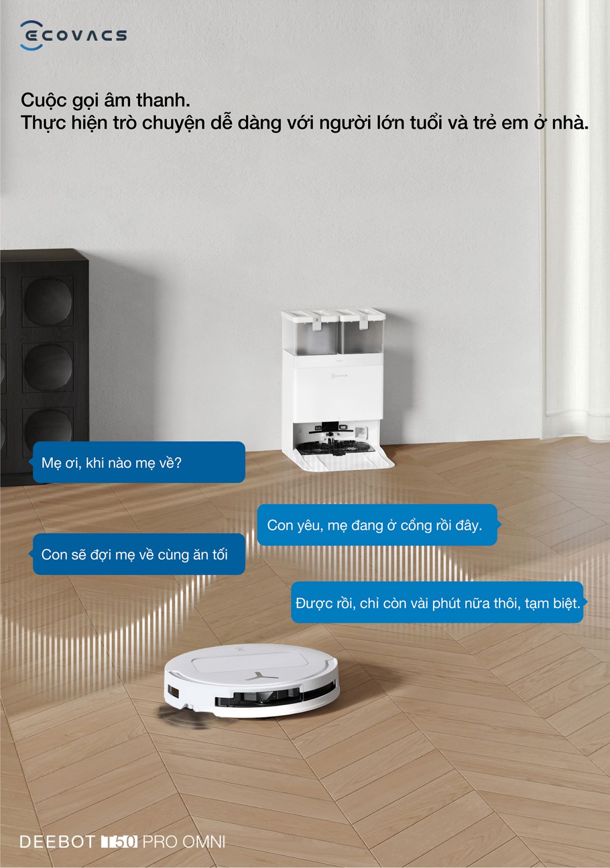 Robot hút bụi Ecovacs T50 Pro OMNI tự động cấp xả