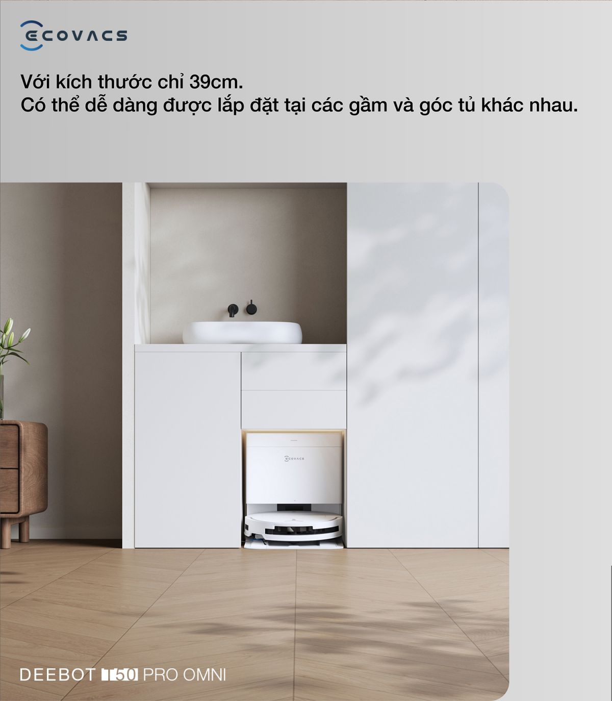 Robot hút bụi Ecovacs T50 Pro OMNI tự động cấp xả