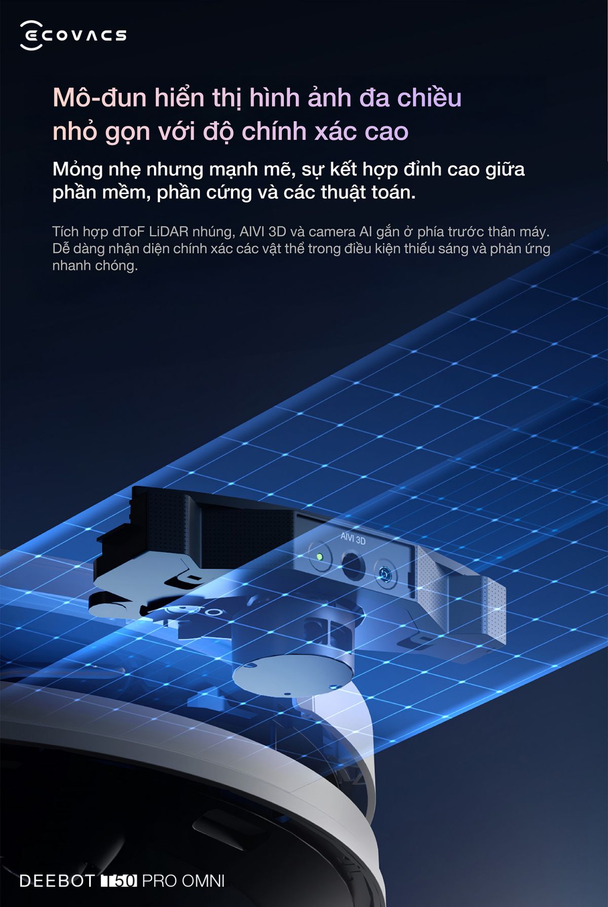 Robot hút bụi Ecovacs T50 Pro OMNI tự động cấp xả