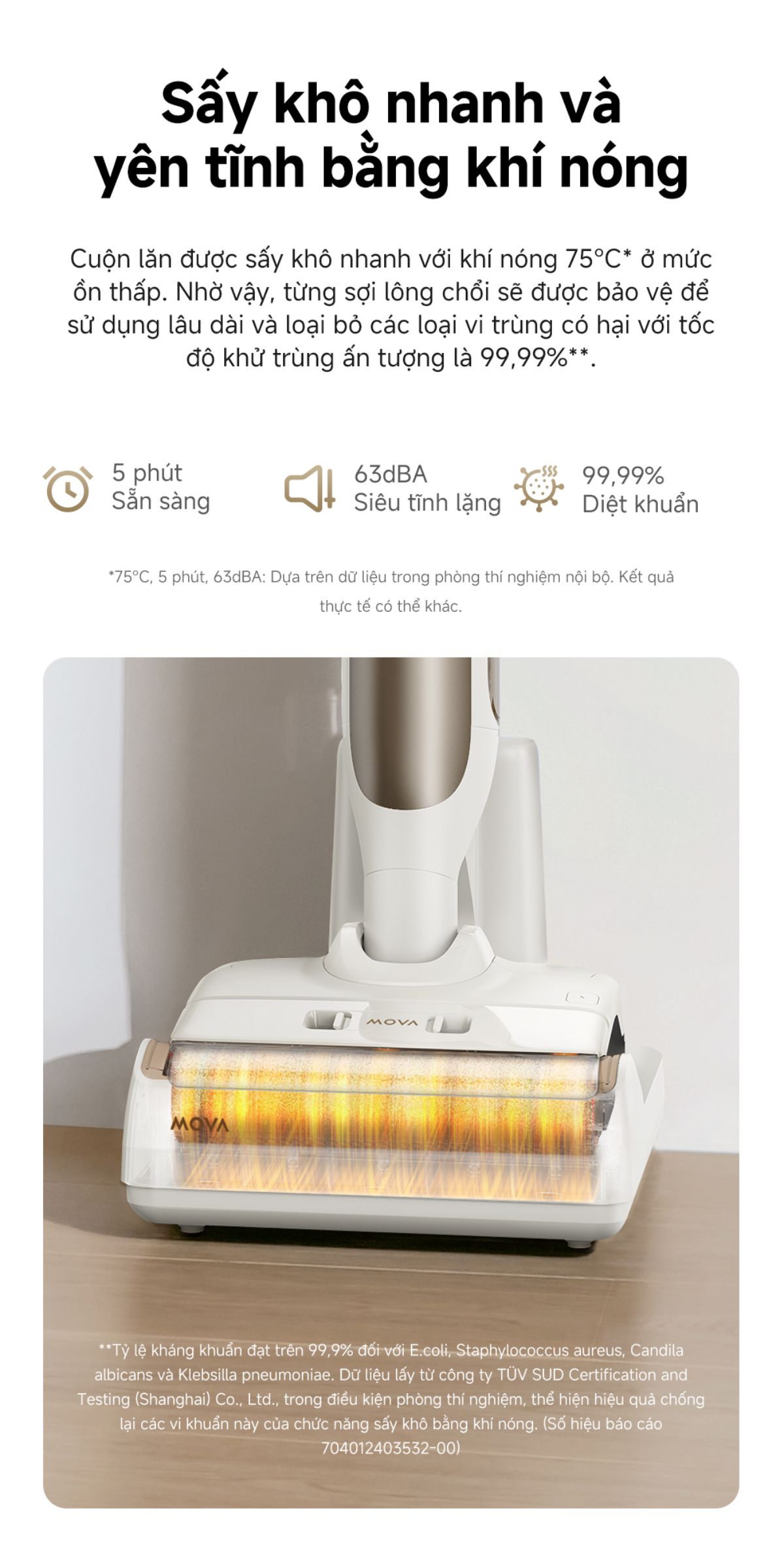 Dreame Mova M10 gập nghiêng 180°