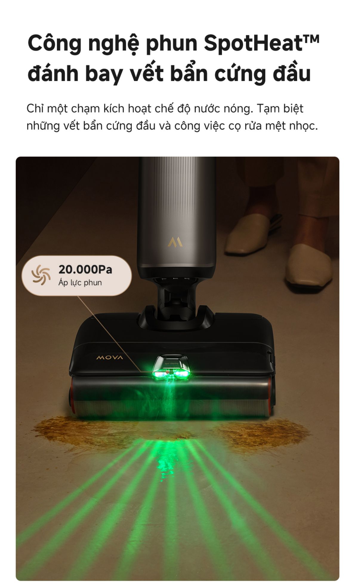 Dreame Mova X4 Pro gập nghiêng 180°