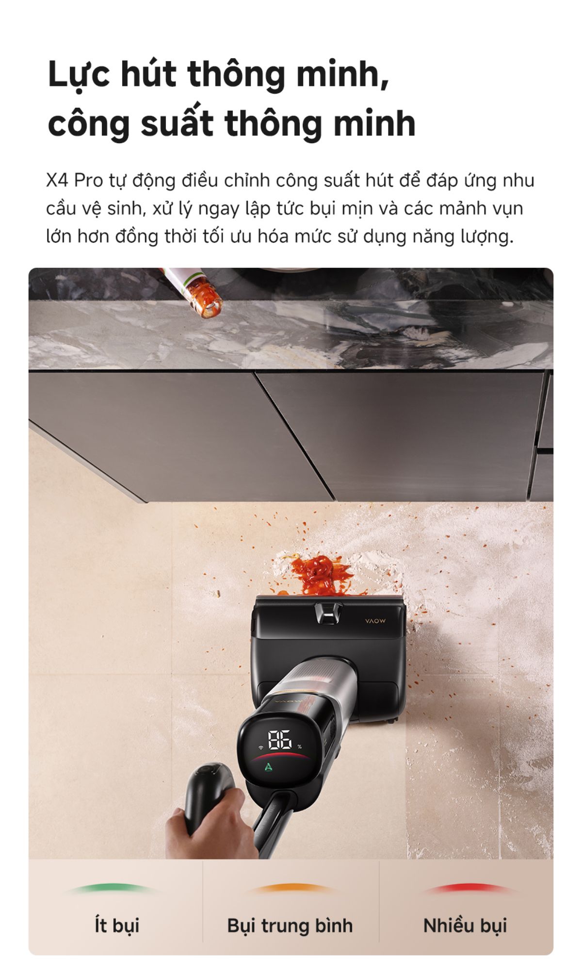 Dreame Mova X4 Pro gập nghiêng 180°