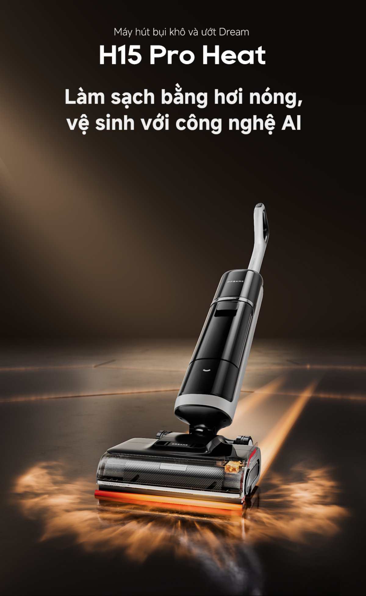 Dreame H15 Pro Heat gập nghiêng 180°