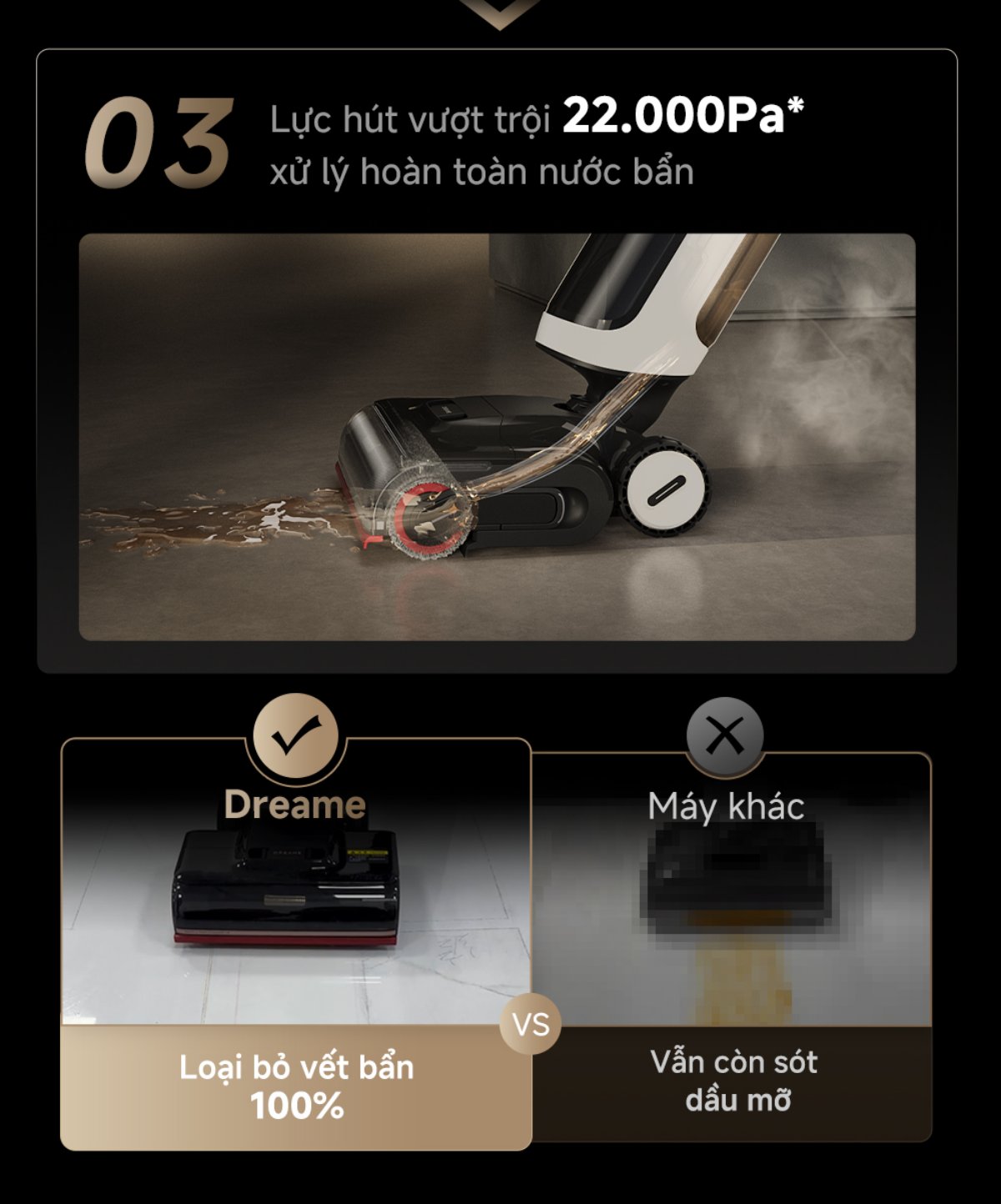 Dreame H15 Pro Heat gập nghiêng 180°