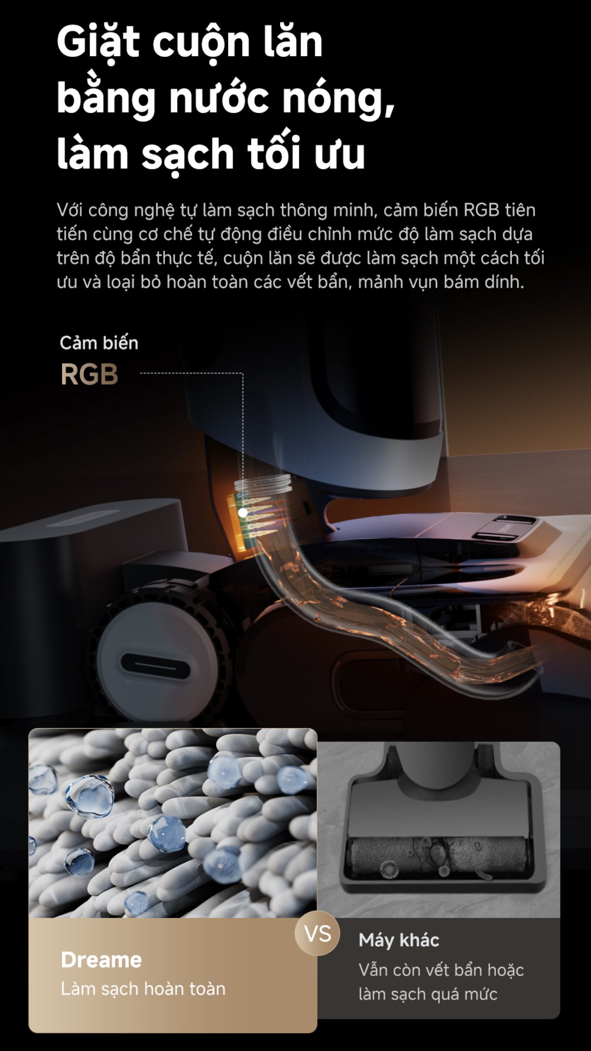 Dreame H15 Pro Heat gập nghiêng 180°