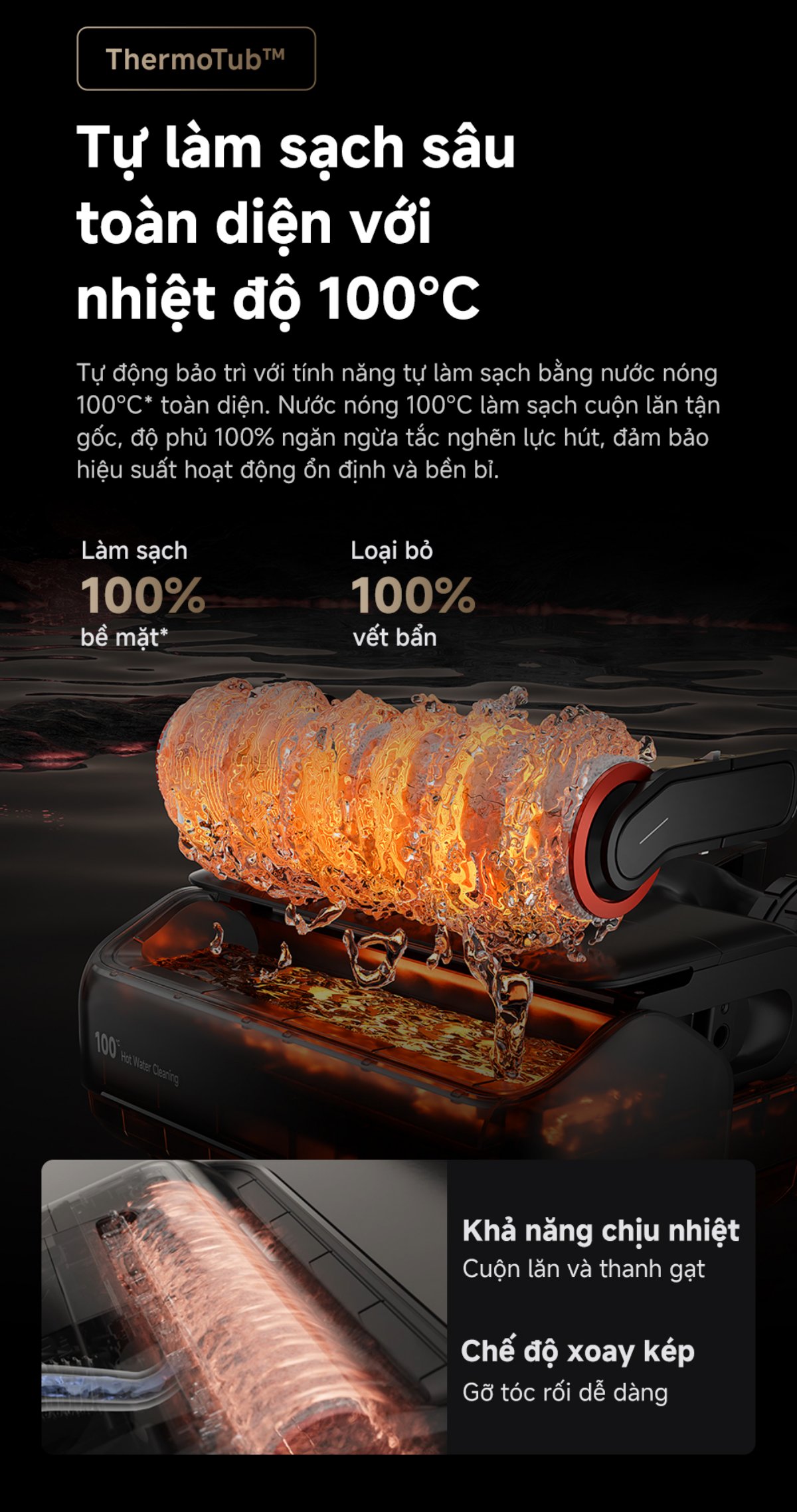 Dreame H15 Pro Heat gập nghiêng 180°