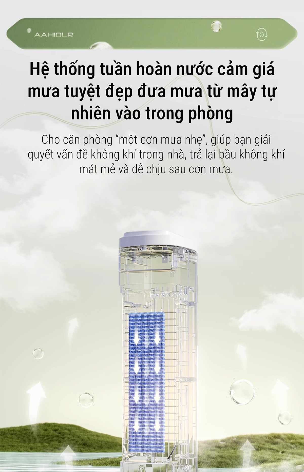 Midea AAH10LR quạt tháp, quạt hơi nước