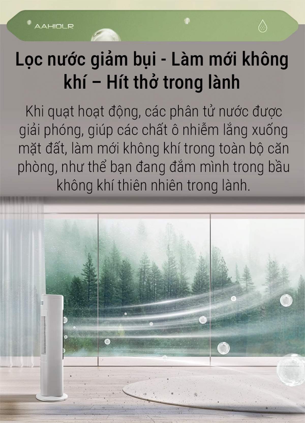 Midea AAH10LR quạt tháp, quạt hơi nước