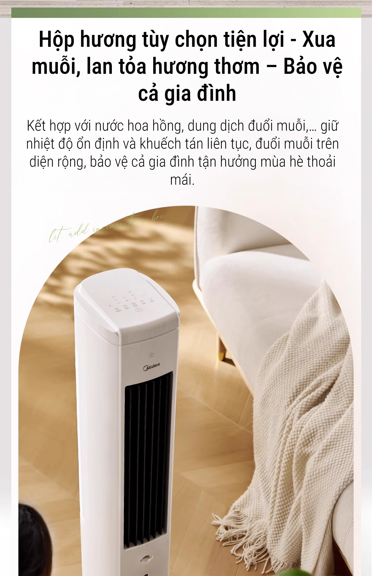 Midea AAH10LR quạt tháp, quạt hơi nước