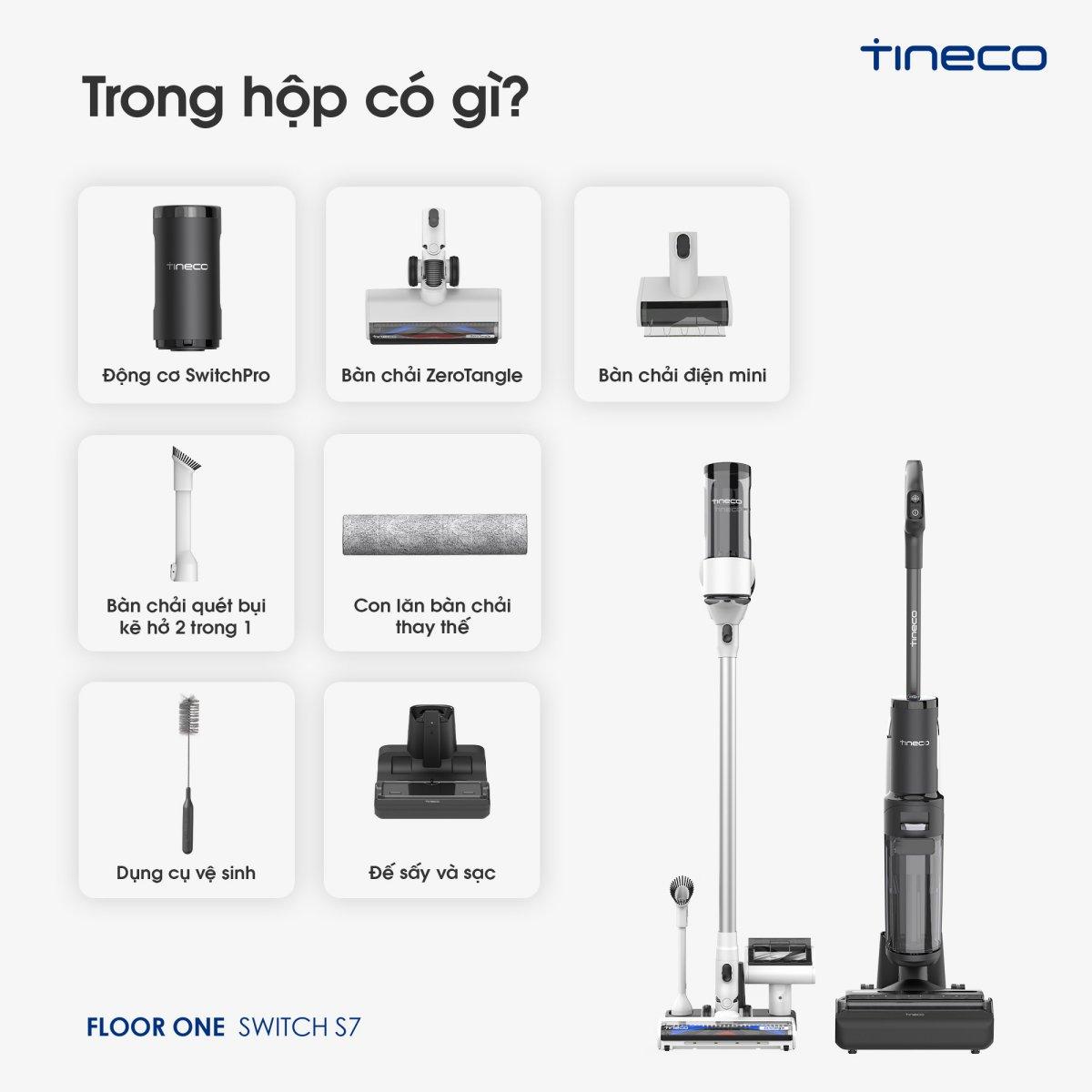 Tineco Floor One Switch S7 hút bụi và lau nhà 5 trong 1