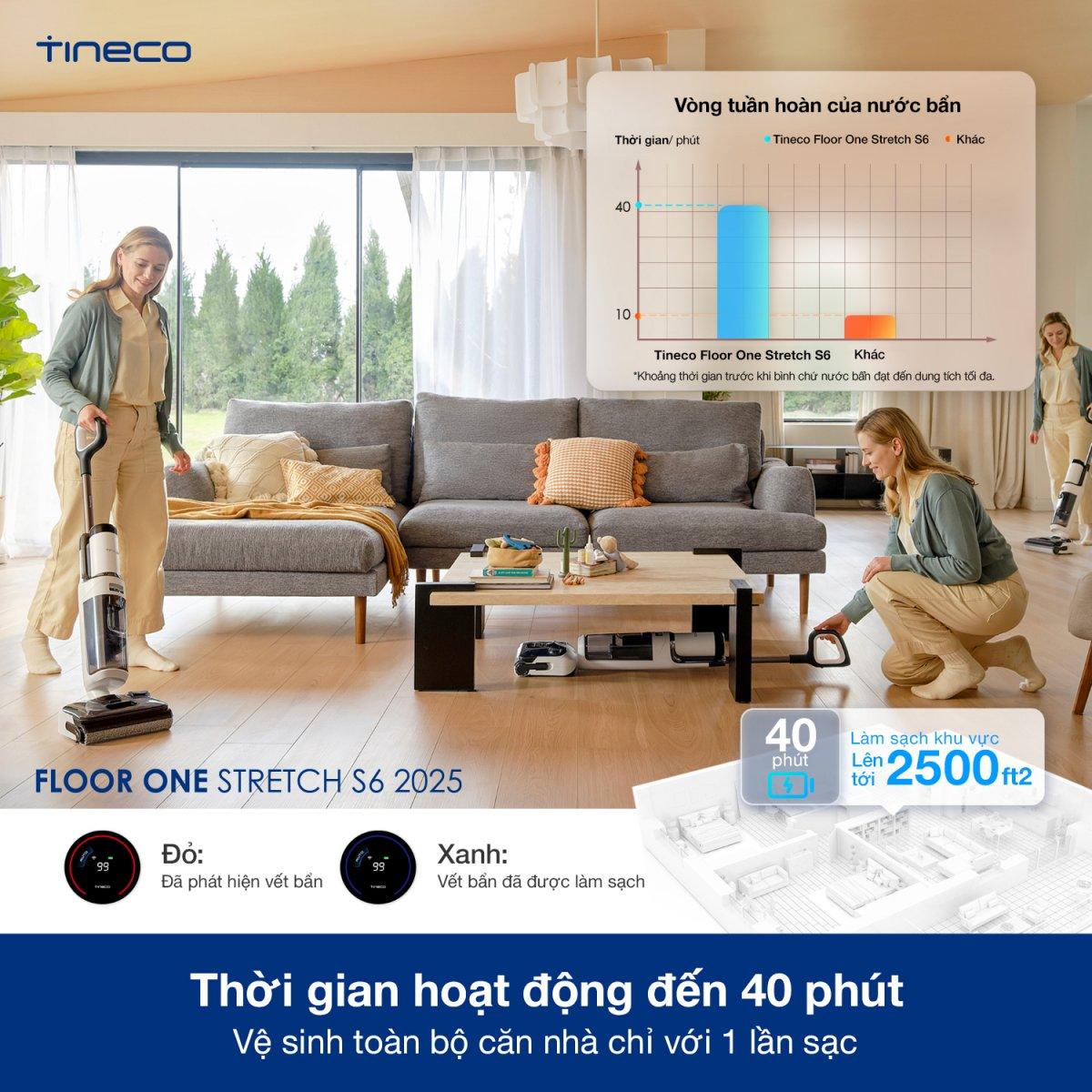 Tineco S6 Stretch【Mới 2025】gập nghiêng 180°