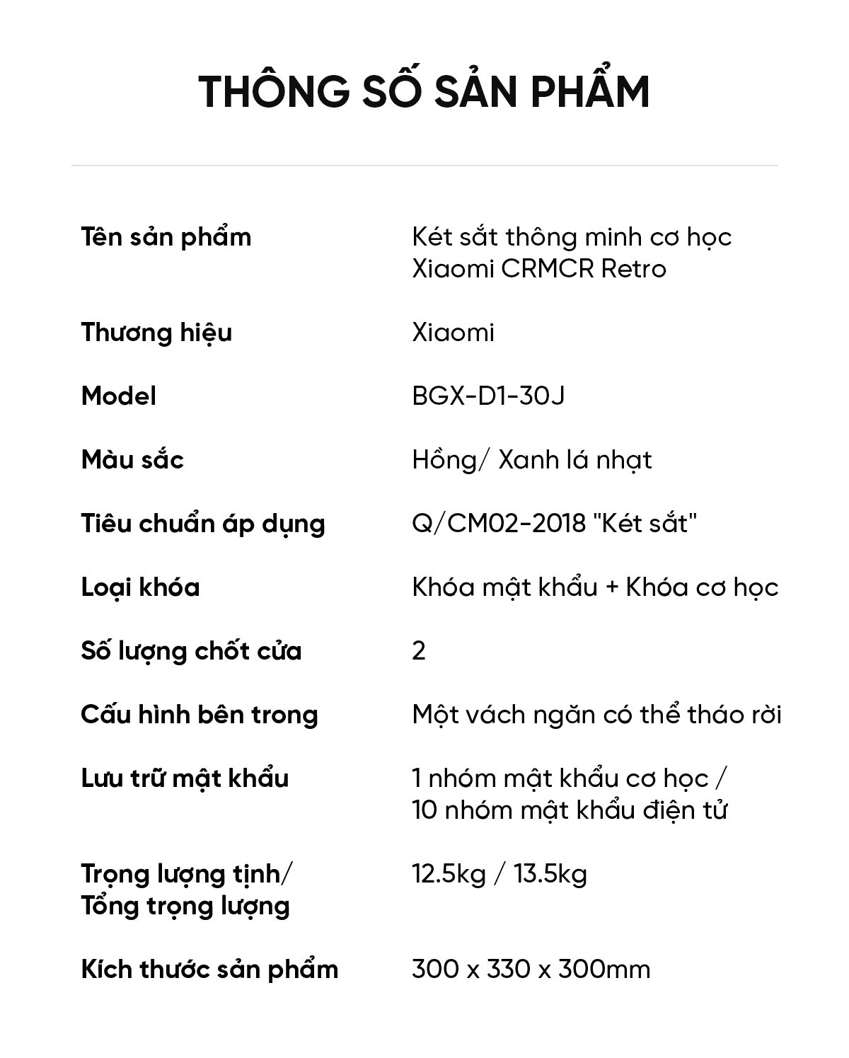 Két sắt Xiaomi thông minh BGX-D1-30J