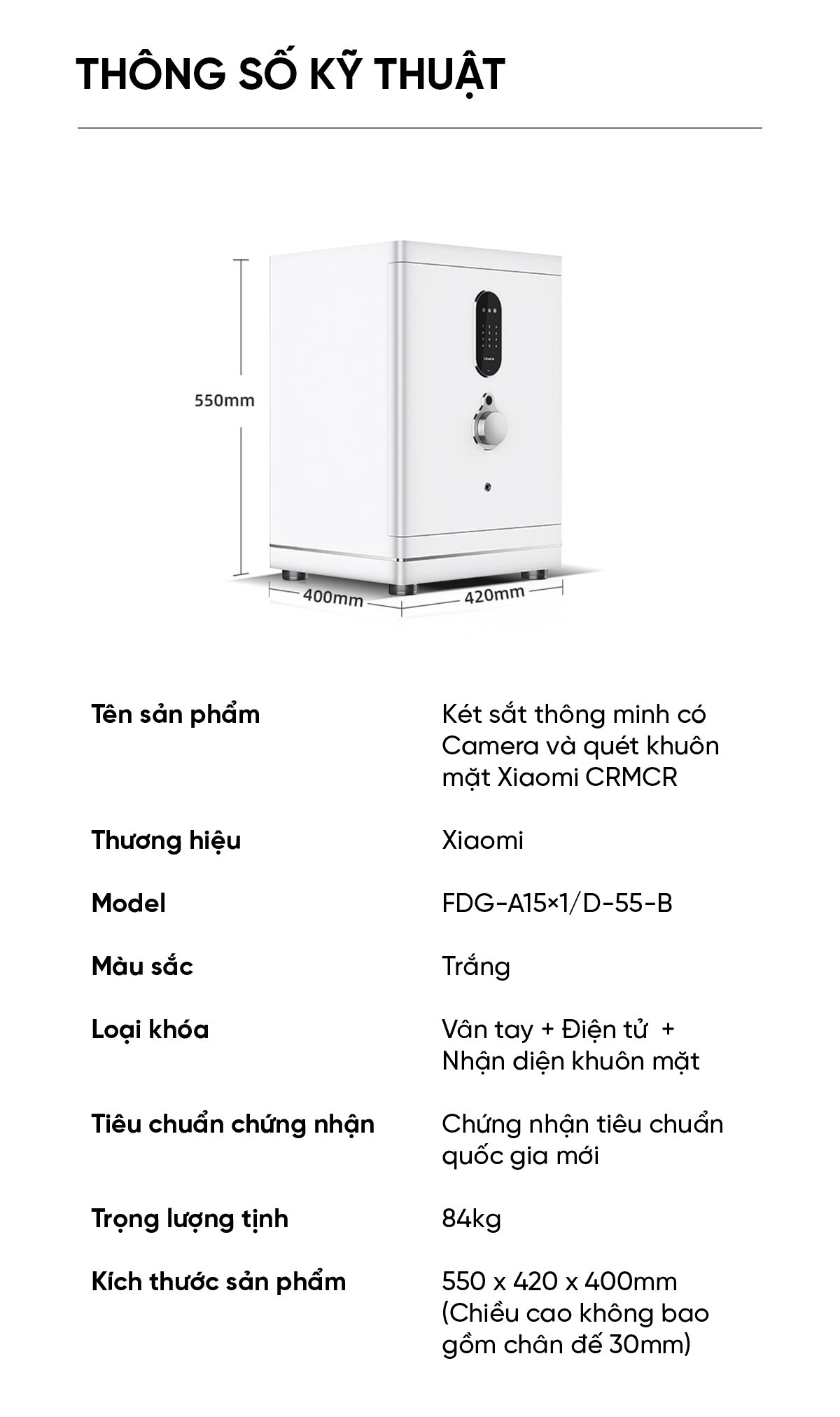 Két sắt Xiaomi thông minh CRMCR