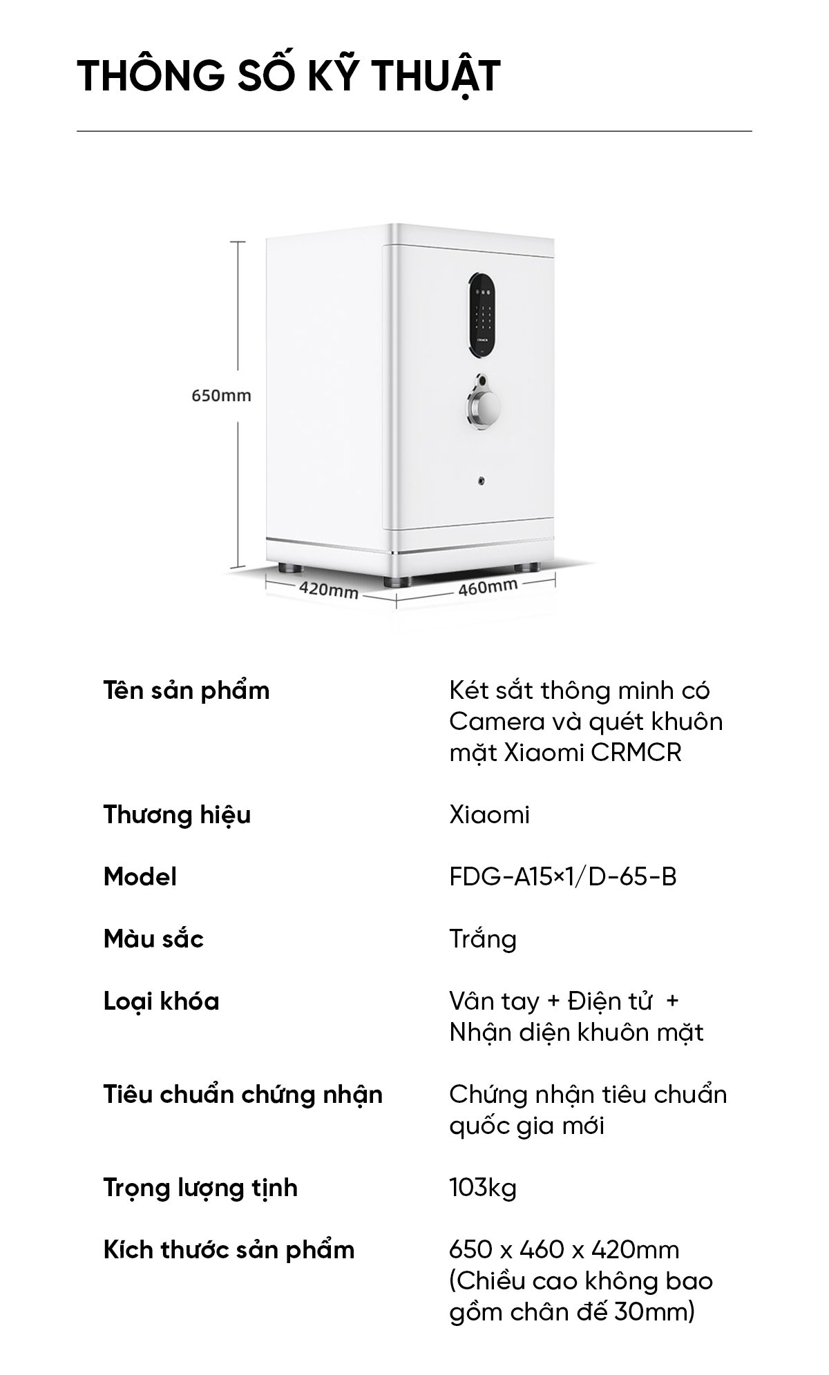 Két sắt Xiaomi thông minh CRMCR