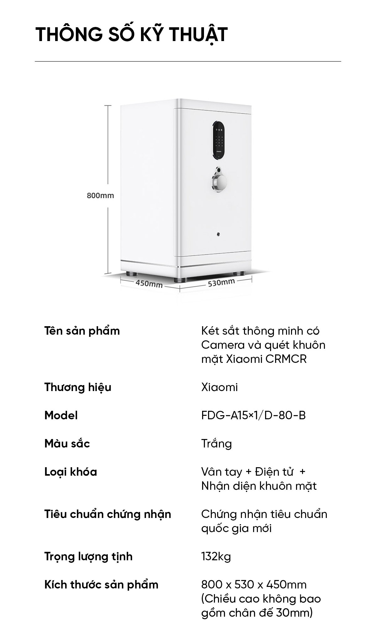 Két sắt Xiaomi thông minh CRMCR