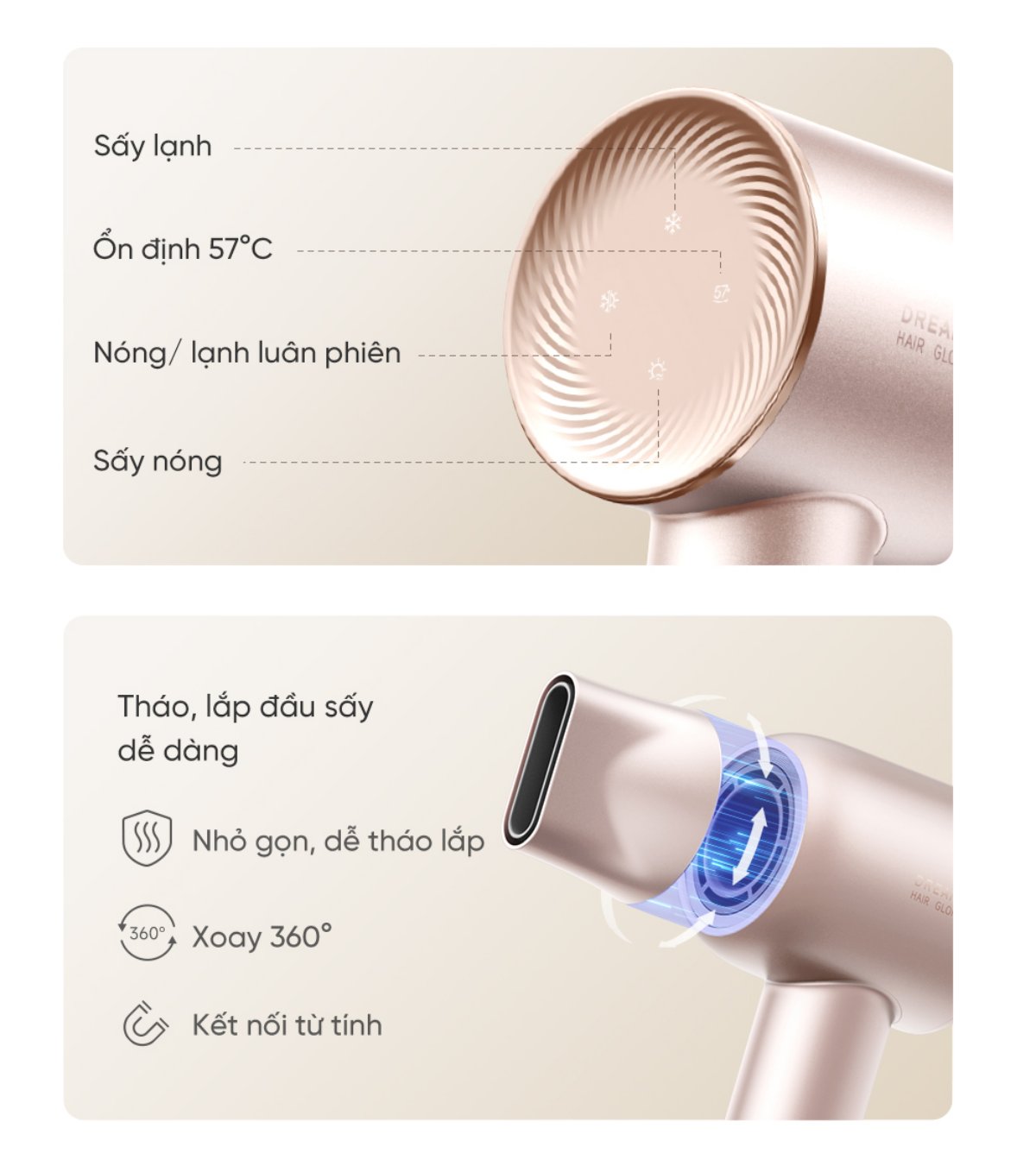 Dreame Hair Glory Pro máy sấy tóc tốc độ cao