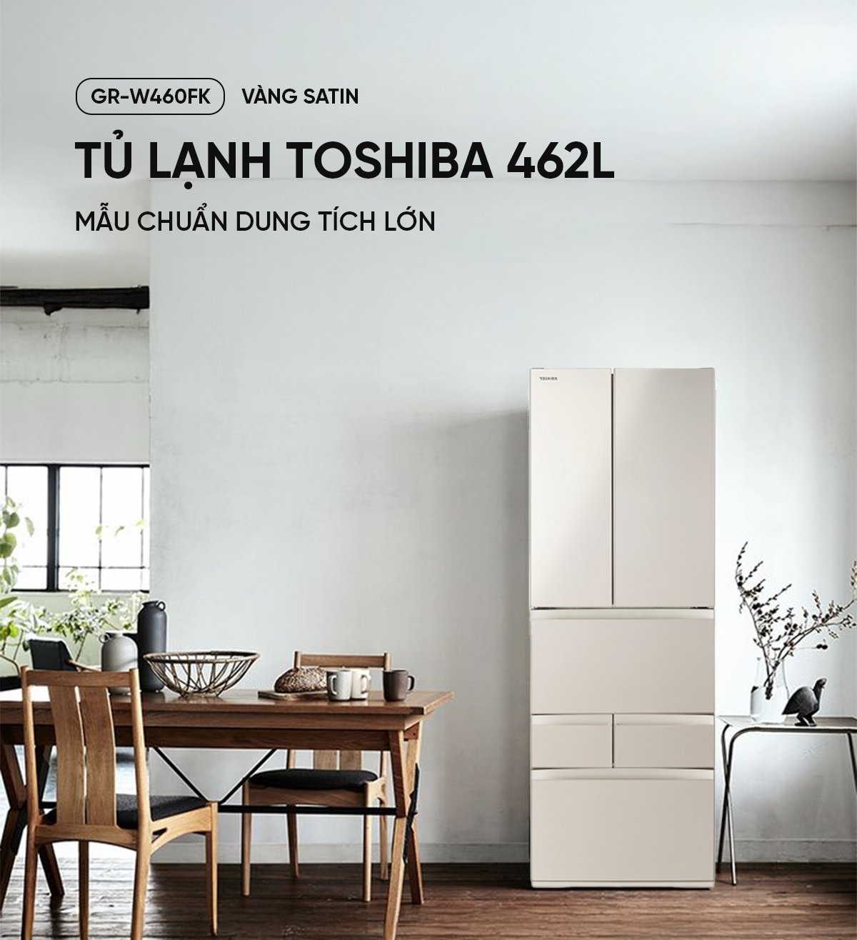 Tủ lạnh Toshiba GR-W460FK 462L