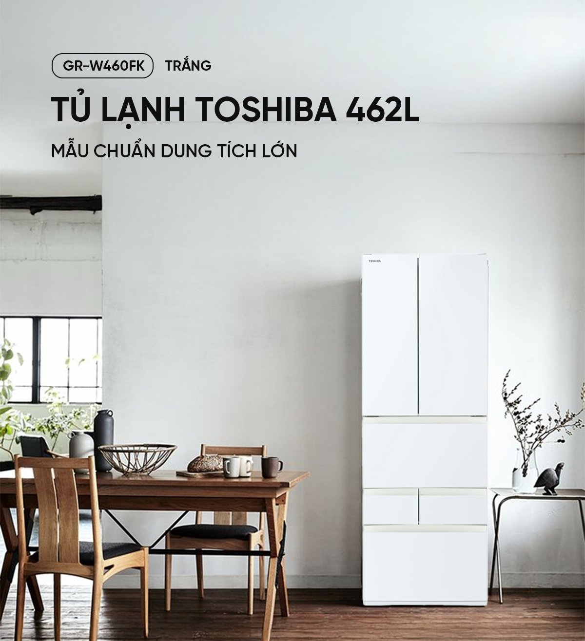 Tủ lạnh Toshiba GR-W460FK 462L