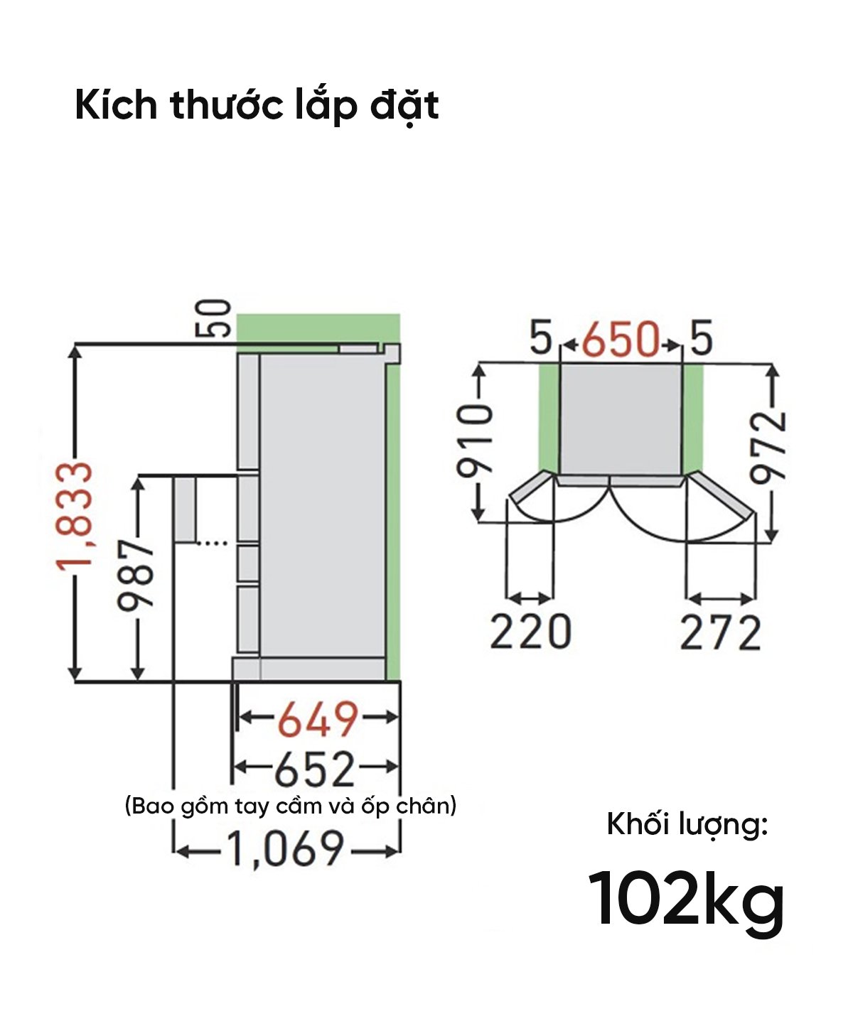 Tủ lạnh Toshiba GR-W460FK 462L