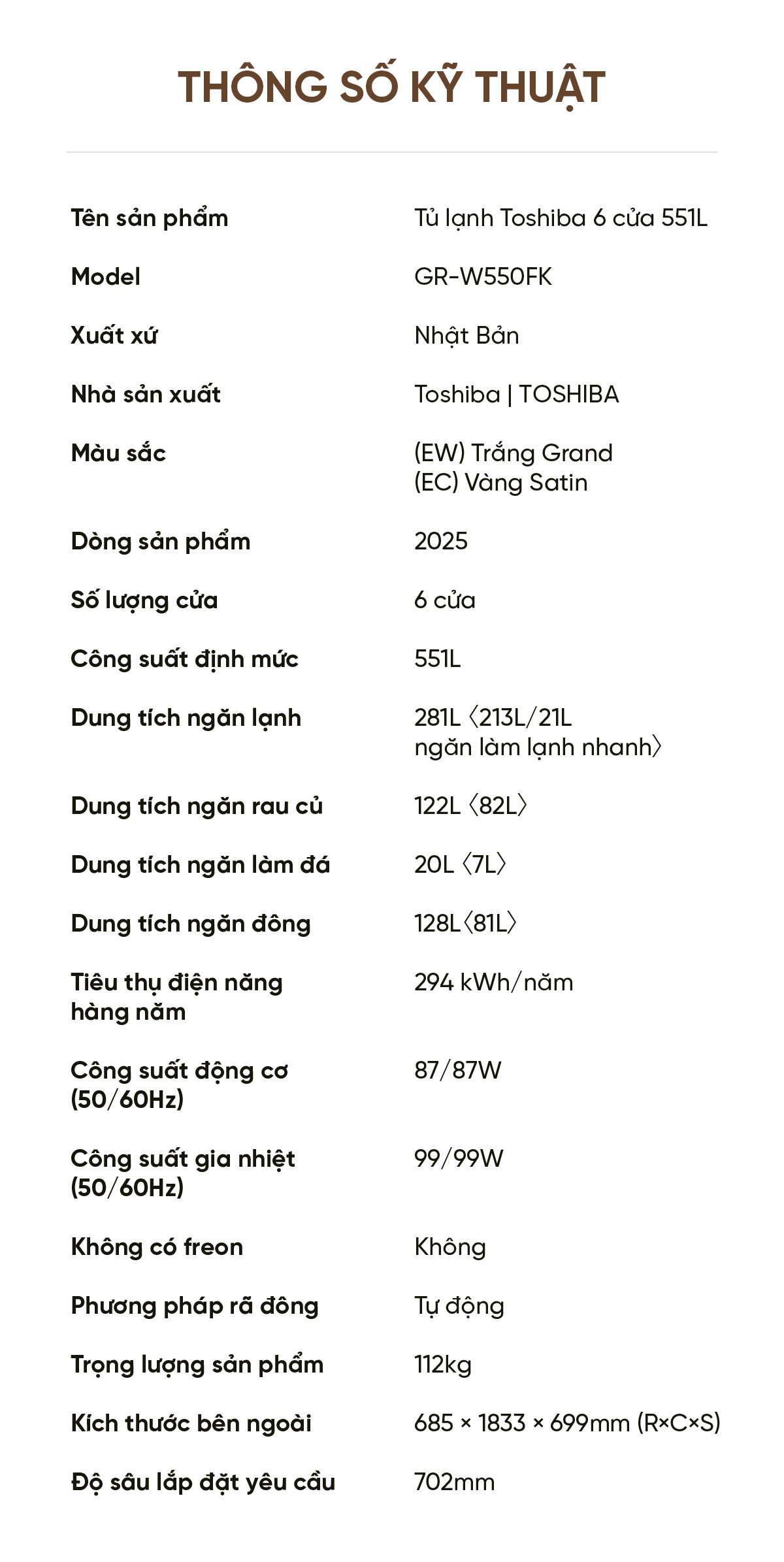 Tủ lạnh Toshiba GR-W550FK 551L