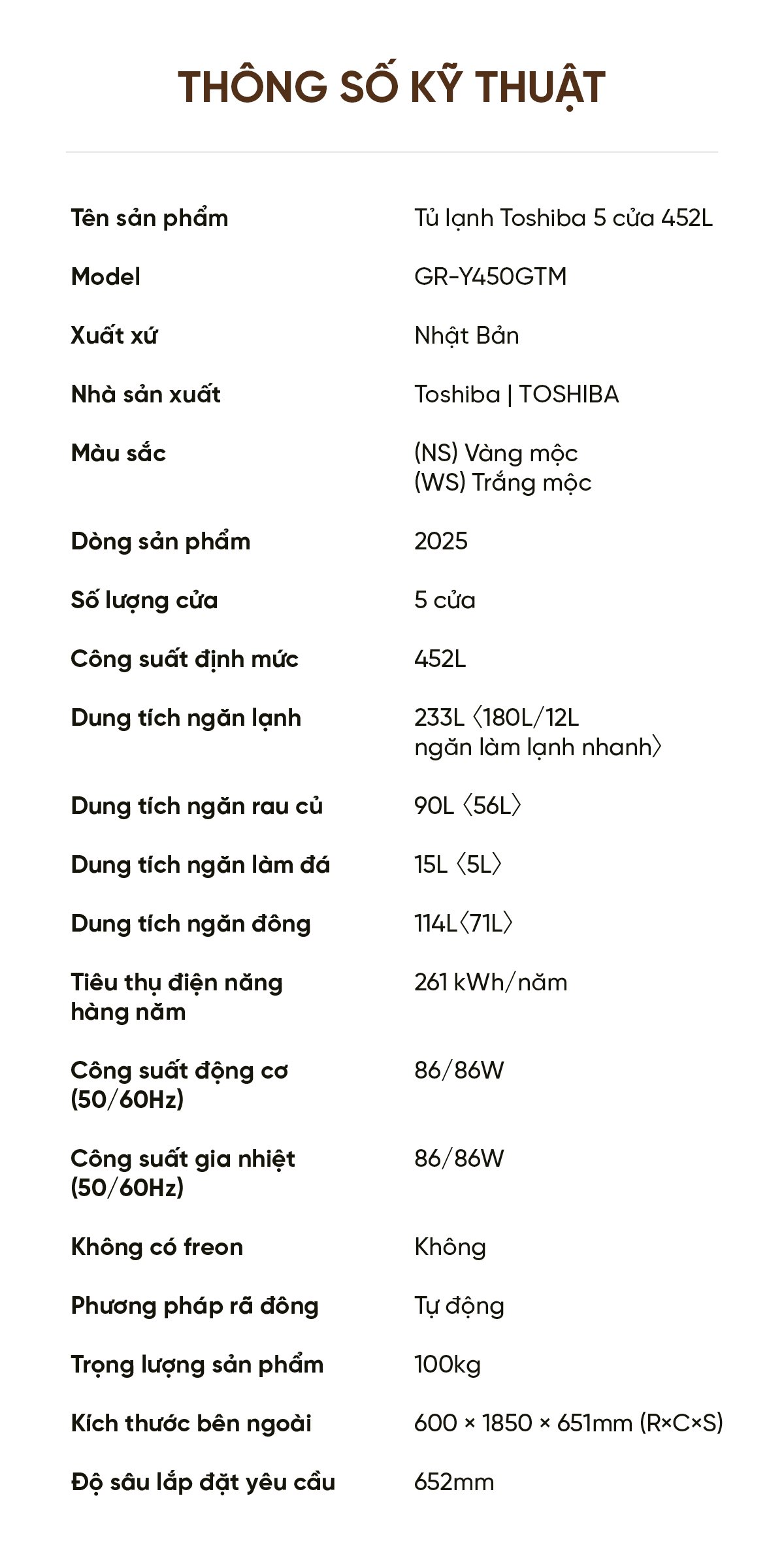 Tủ lạnh Toshiba GR-Y450GTM 452L
