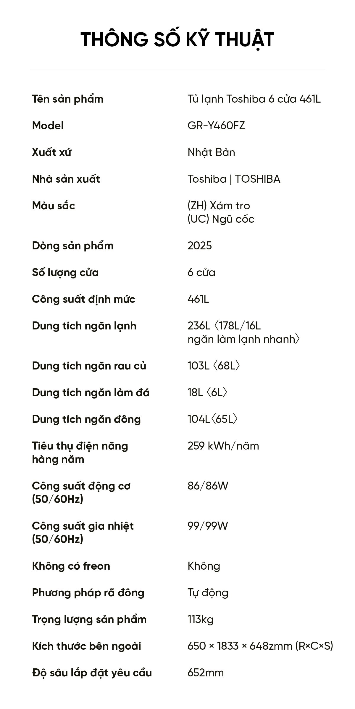Tủ lạnh Toshiba GR-Y460FZ 461L