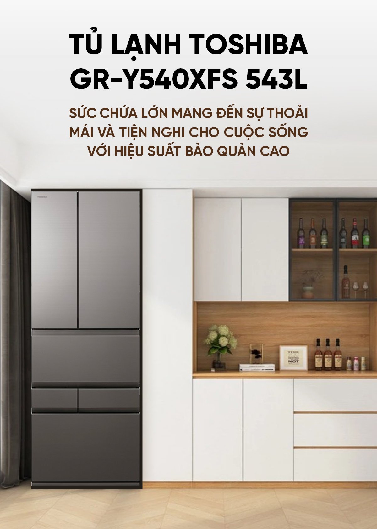 Tủ lạnh Toshiba GR-Y540XFS 543L