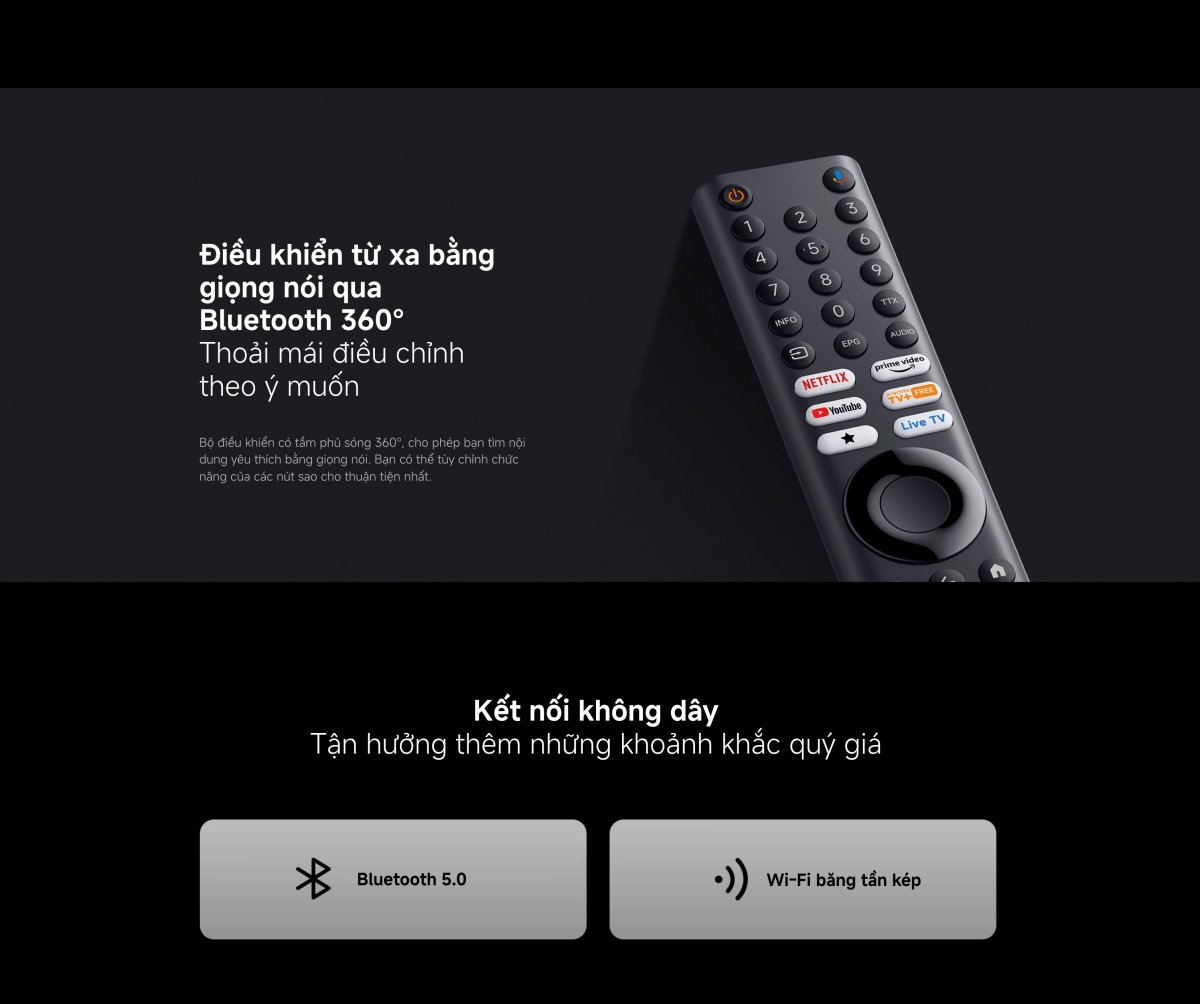 Tivi Xiaomi A 55 Inch - 2026 Bản Quốc Tế - 4K/60Hz - 2GB/8GB