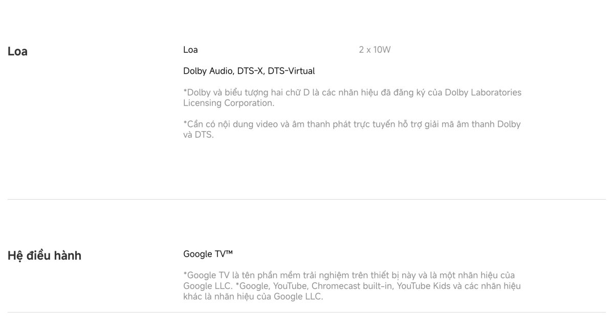 Tivi Xiaomi A 55 Inch - 2026 Bản Quốc Tế - 4K/60Hz - 2GB/8GB