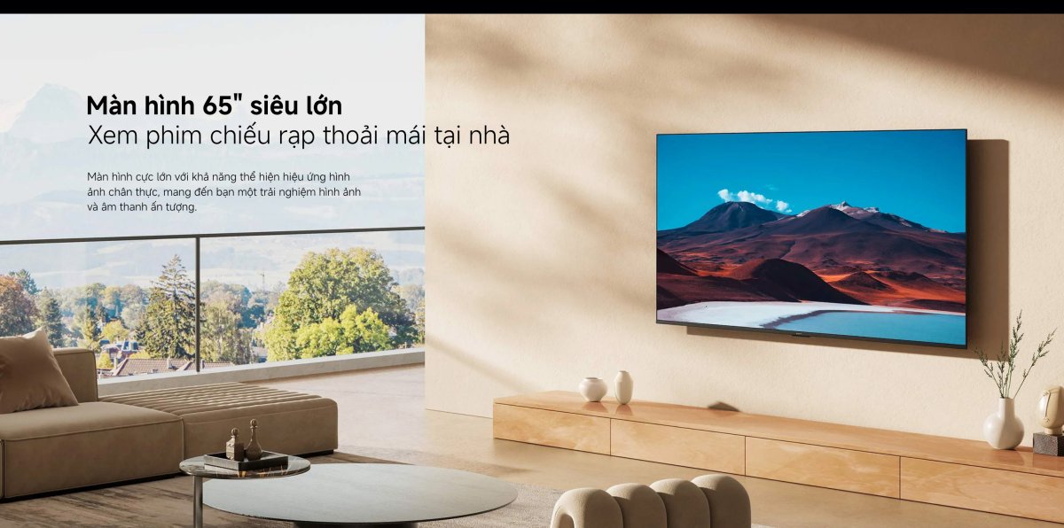 Tivi Xiaomi A 65 Inch - 2026 Bản Quốc Tế - 4K/60Hz - 2GB/8GB