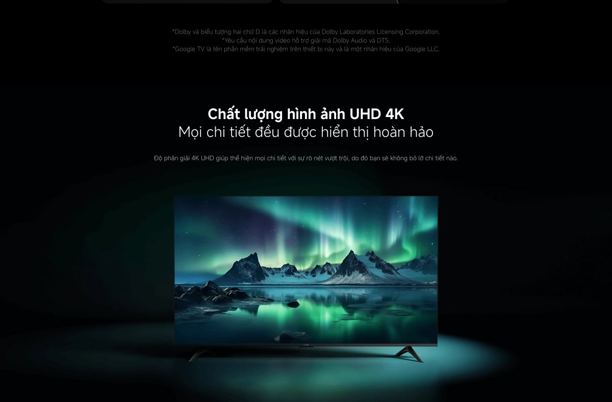 Tivi Xiaomi A 65 Inch - 2026 Bản Quốc Tế - 4K/60Hz - 2GB/8GB
